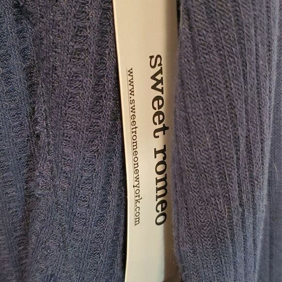 Sweet Romeo navy blue lightweight waffle knit oversized henley NWT - Picture 4 of 8